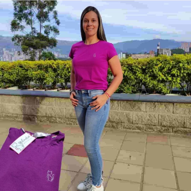 Camiseta Dama Milindre tela fria tienda olevan color violeta