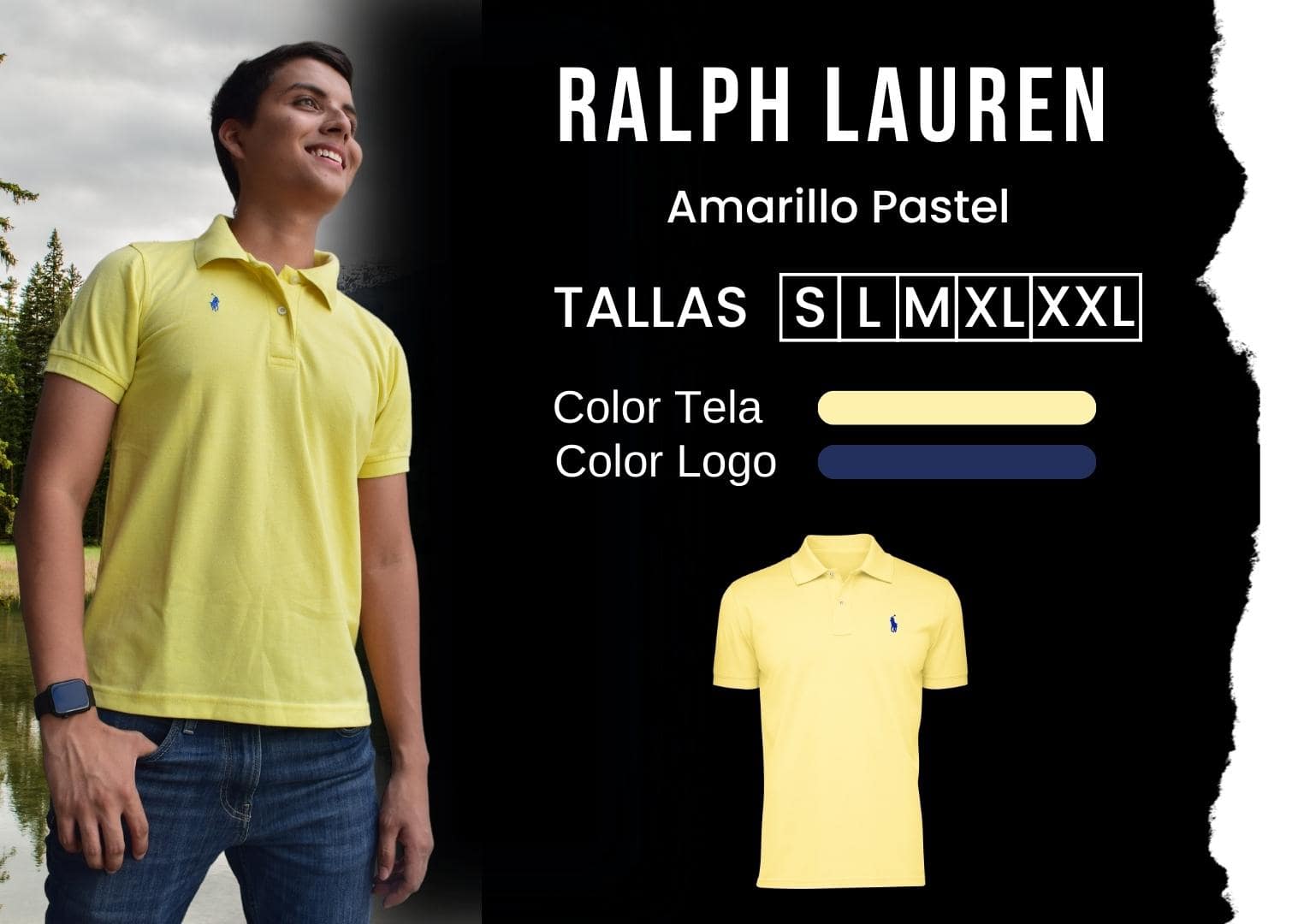 camiseta Ralph Lauren polo hombre tienda olevan color amarillo pastel