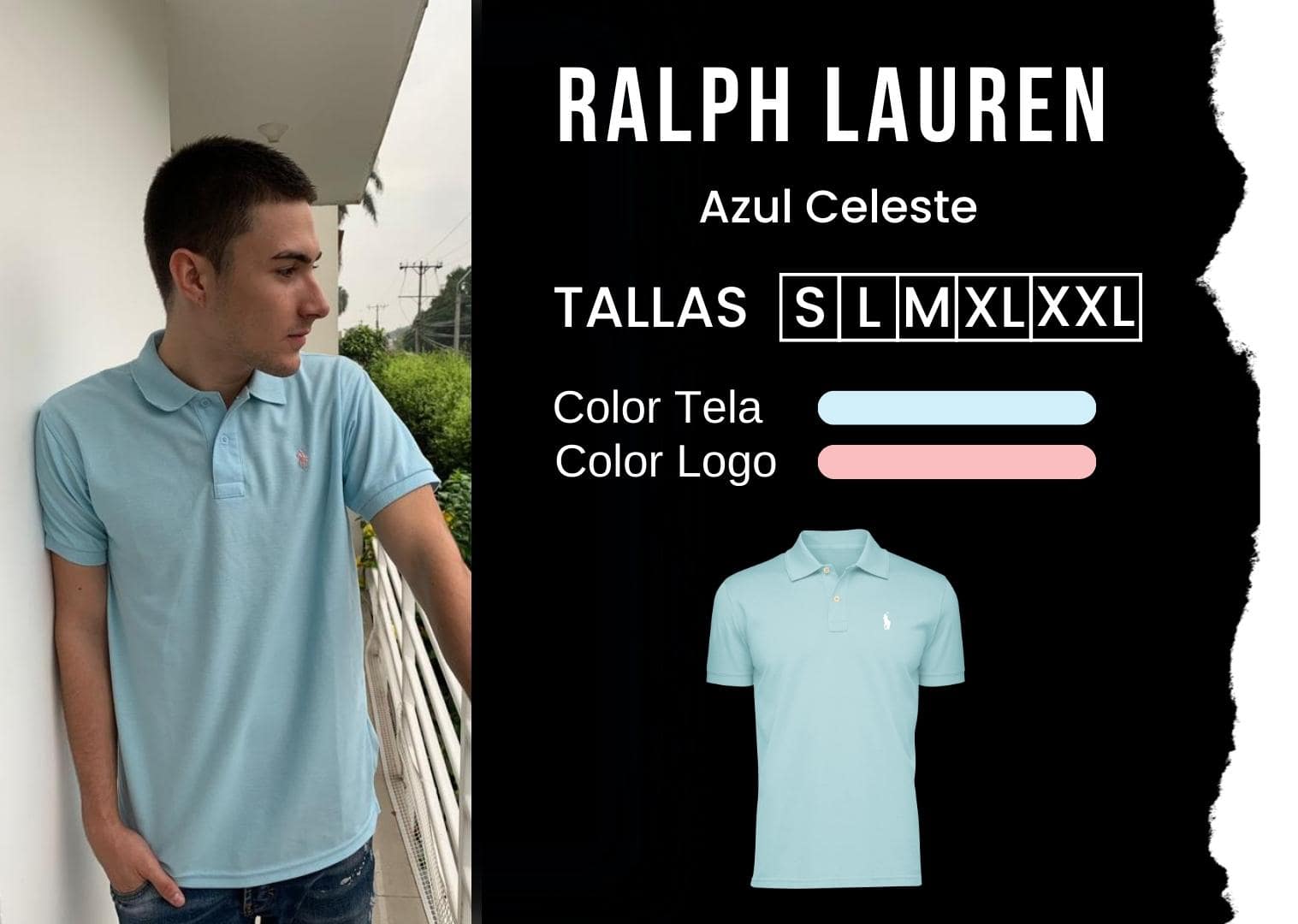 camiseta Ralph Lauren polo hombre tienda olevan color azul celeste