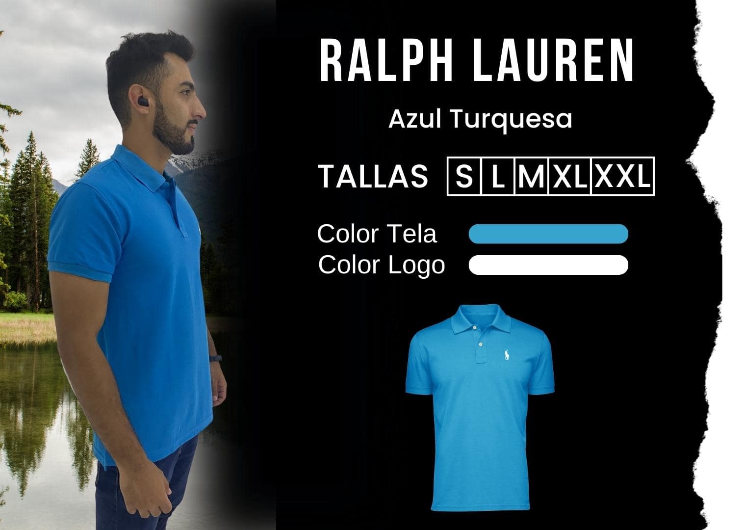 camiseta Ralph Lauren polo hombre tienda olevan color azul turquesa