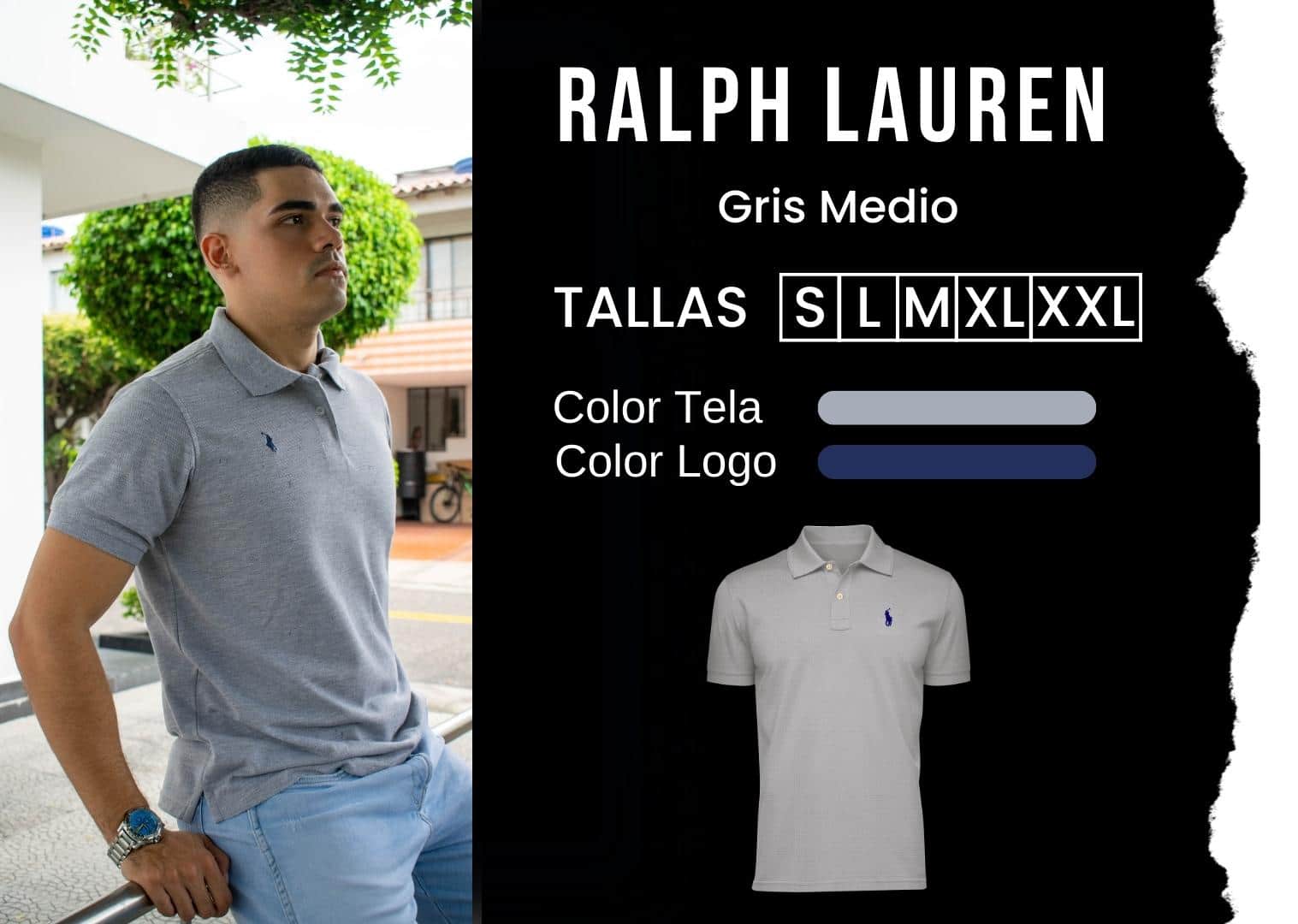 camiseta Ralph Lauren polo hombre tienda olevan color gris medio