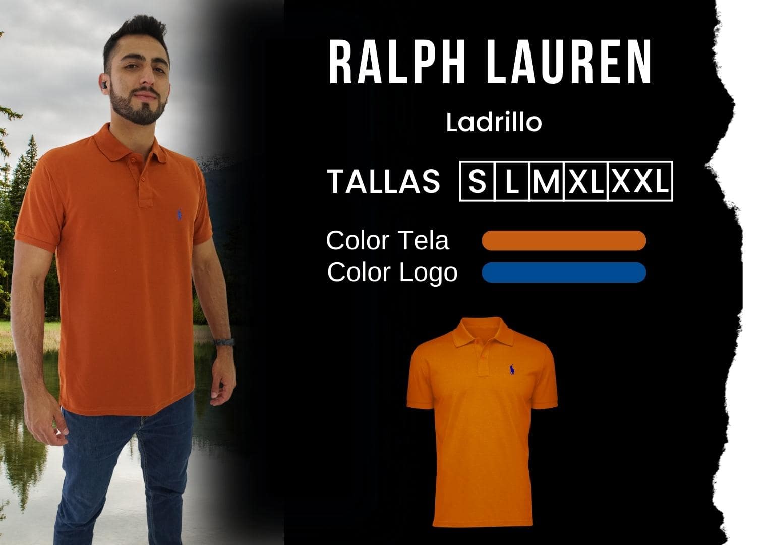 camiseta Ralph Lauren polo hombre tienda olevan color ladrillo