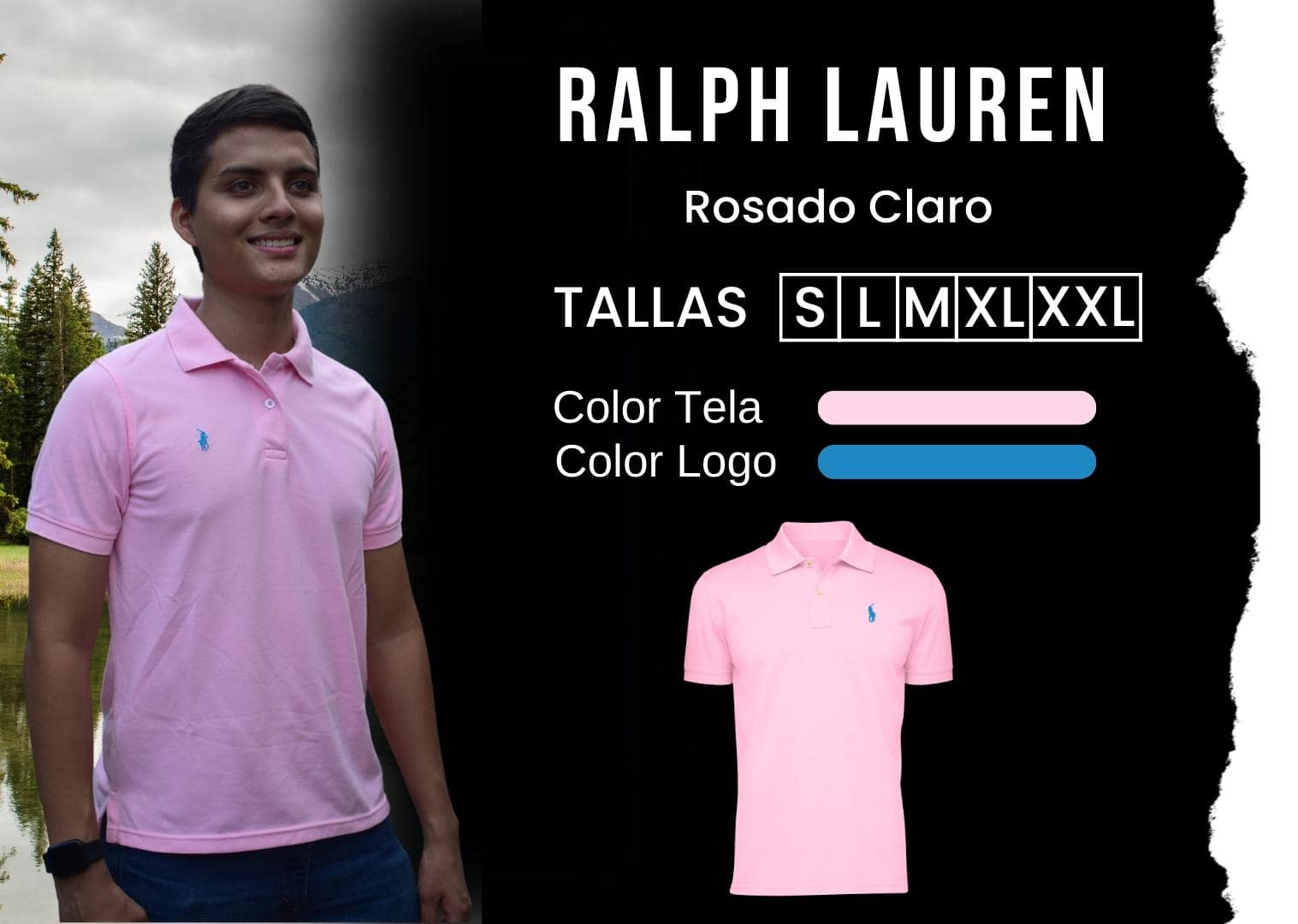 camiseta Ralph Lauren polo hombre tienda olevan color rosado claro