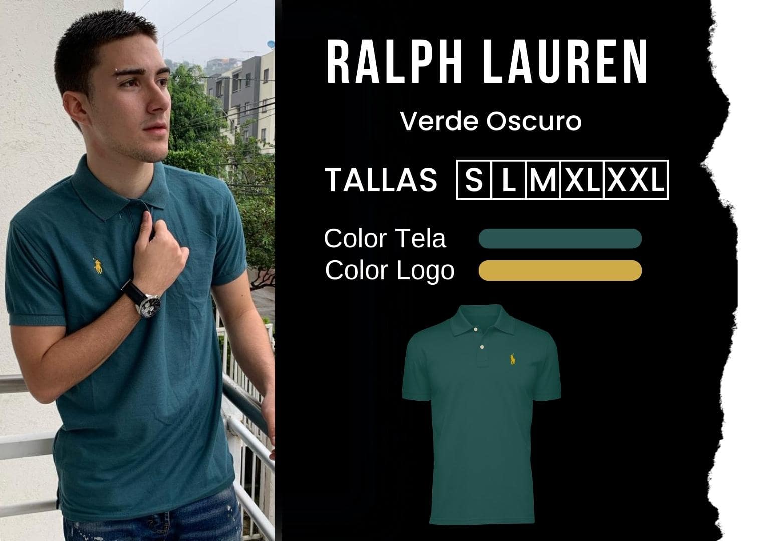 camiseta Ralph Lauren polo hombre tienda olevan color verde oscuro