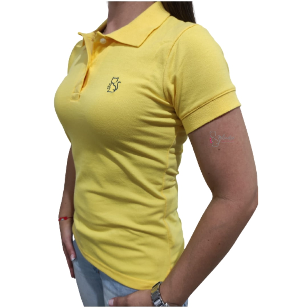 camiseta dama tipo polo milindre unicolor tienda olevan color amarillo 3