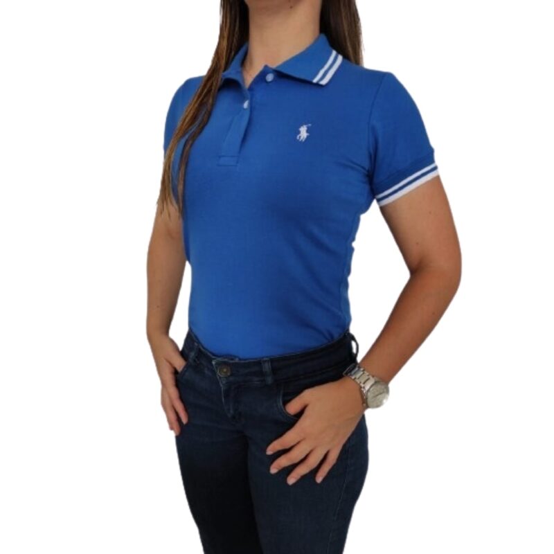 camiseta polo dama tienda olevan moda colombiana color azul rey 2