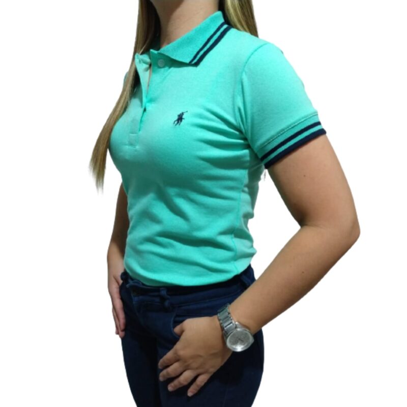 camiseta polo dama tienda olevan moda colombiana color verde menta
