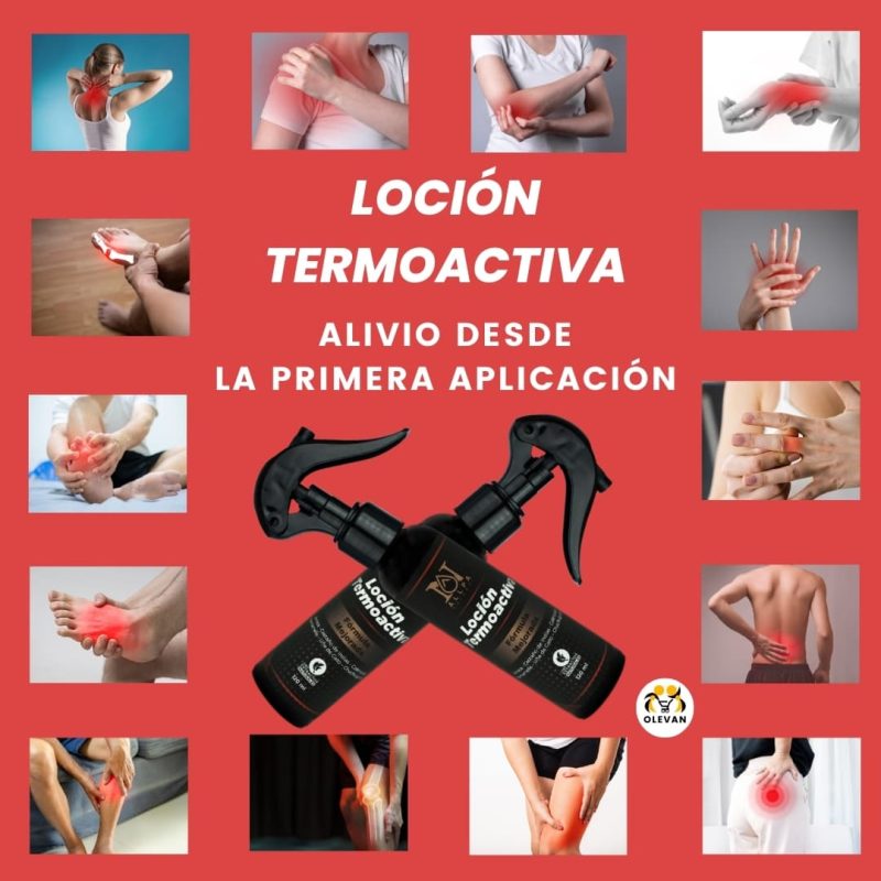 Loción Termo activa alivio dolores articulares y musculares desde la primera aplicación tienda olevan