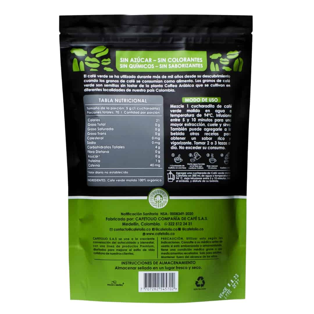 Café Verde Molido Cafetolio 5 Café Verde Molido Cafetolio - Imagen 5
